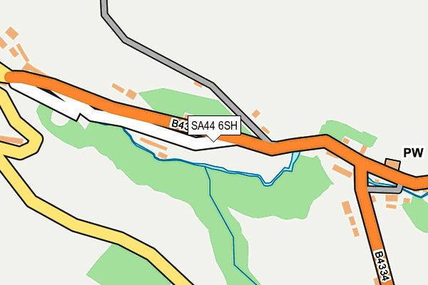 SA44 6SH map - OS OpenMap – Local (Ordnance Survey)