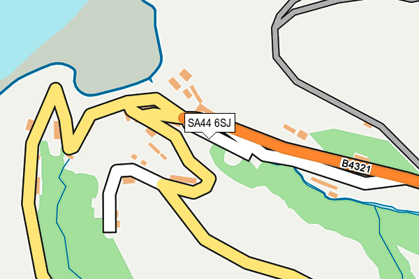 SA44 6SJ map - OS OpenMap – Local (Ordnance Survey)