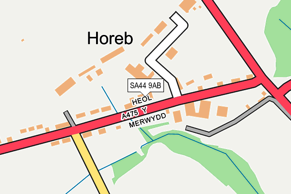 SA44 9AB map - OS OpenMap – Local (Ordnance Survey)