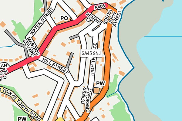 SA45 9NJ map - OS OpenMap – Local (Ordnance Survey)