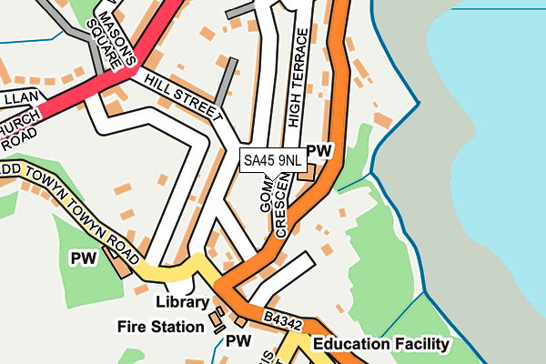 SA45 9NL map - OS OpenMap – Local (Ordnance Survey)