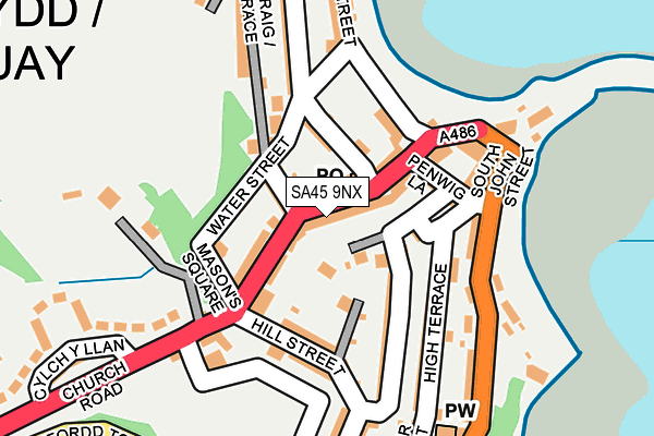 SA45 9NX map - OS OpenMap – Local (Ordnance Survey)