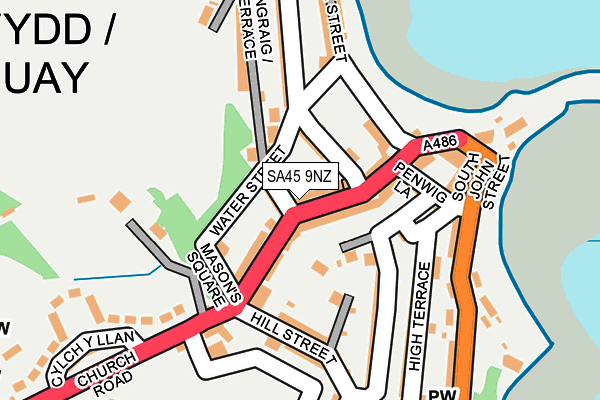 SA45 9NZ map - OS OpenMap – Local (Ordnance Survey)