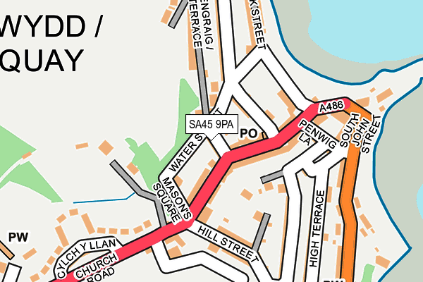 SA45 9PA map - OS OpenMap – Local (Ordnance Survey)