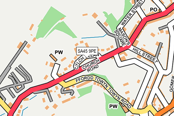 SA45 9PE map - OS OpenMap – Local (Ordnance Survey)