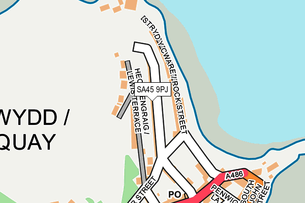SA45 9PJ map - OS OpenMap – Local (Ordnance Survey)