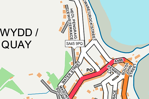 SA45 9PQ map - OS OpenMap – Local (Ordnance Survey)