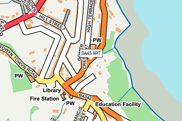 SA45 9PT map - OS OpenMap – Local (Ordnance Survey)