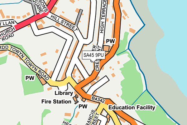 SA45 9PU map - OS OpenMap – Local (Ordnance Survey)