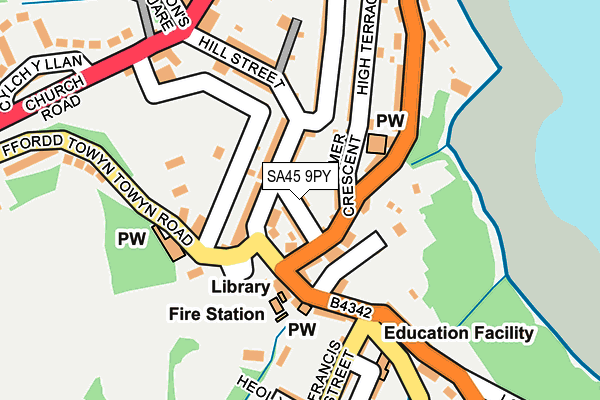 SA45 9PY map - OS OpenMap – Local (Ordnance Survey)