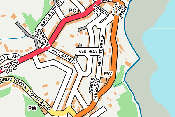 SA45 9QA map - OS OpenMap – Local (Ordnance Survey)