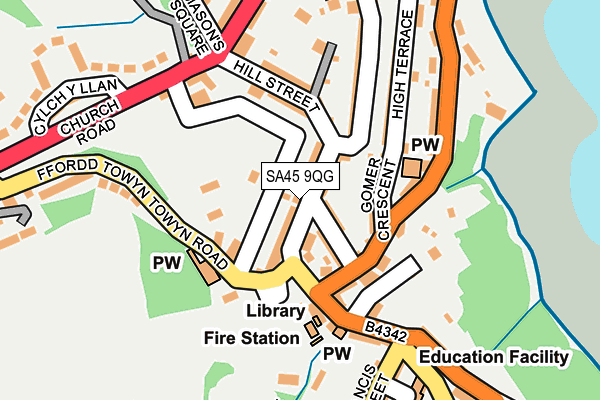 SA45 9QG map - OS OpenMap – Local (Ordnance Survey)