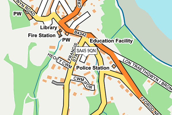 SA45 9QN map - OS OpenMap – Local (Ordnance Survey)