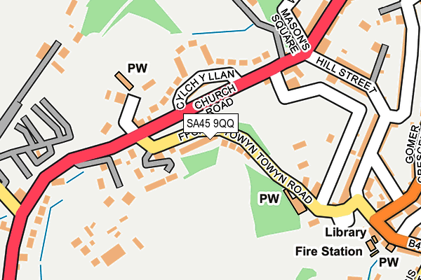 SA45 9QQ map - OS OpenMap – Local (Ordnance Survey)
