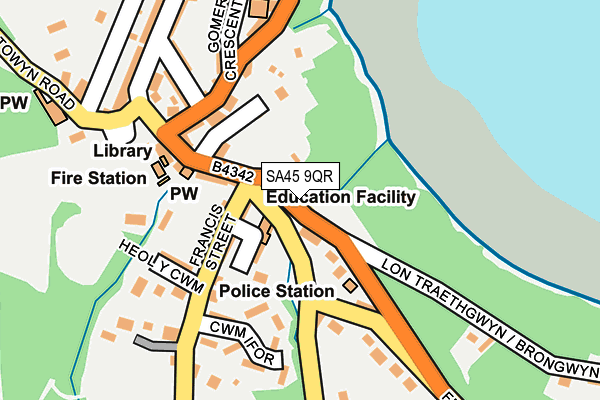 SA45 9QR map - OS OpenMap – Local (Ordnance Survey)