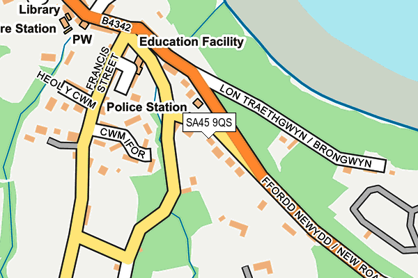 SA45 9QS map - OS OpenMap – Local (Ordnance Survey)