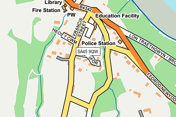 SA45 9QW map - OS OpenMap – Local (Ordnance Survey)