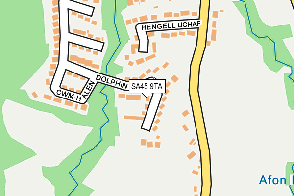 SA45 9TA map - OS OpenMap – Local (Ordnance Survey)