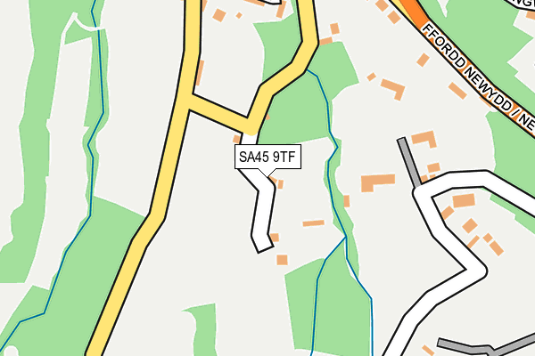 SA45 9TF map - OS OpenMap – Local (Ordnance Survey)