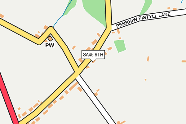 SA45 9TH map - OS OpenMap – Local (Ordnance Survey)