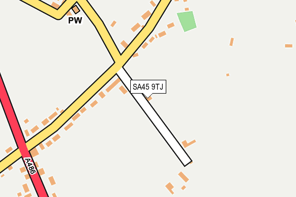 SA45 9TJ map - OS OpenMap – Local (Ordnance Survey)