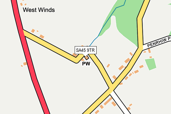 SA45 9TR map - OS OpenMap – Local (Ordnance Survey)
