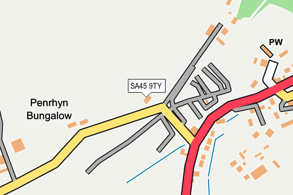 SA45 9TY map - OS OpenMap – Local (Ordnance Survey)