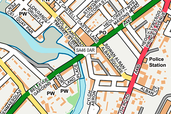 SA46 0AR map - OS OpenMap – Local (Ordnance Survey)