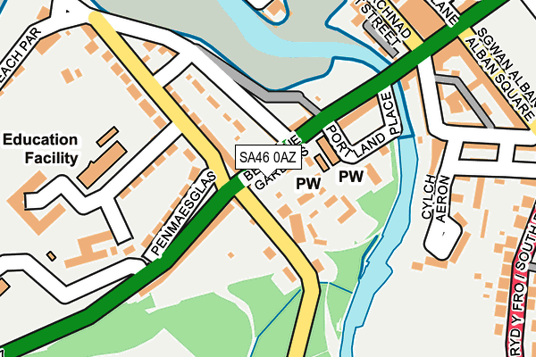 SA46 0AZ map - OS OpenMap – Local (Ordnance Survey)