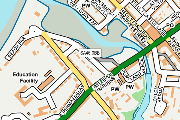 SA46 0BB map - OS OpenMap – Local (Ordnance Survey)
