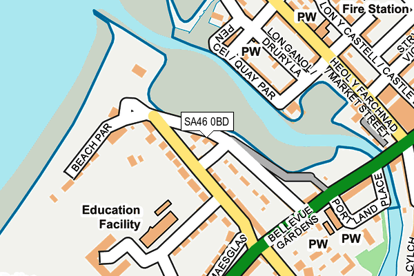 SA46 0BD map - OS OpenMap – Local (Ordnance Survey)