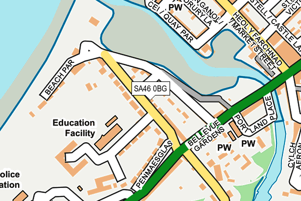 SA46 0BG map - OS OpenMap – Local (Ordnance Survey)