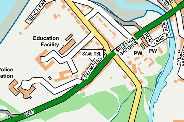 SA46 0BL map - OS OpenMap – Local (Ordnance Survey)