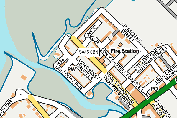 SA46 0BN map - OS OpenMap – Local (Ordnance Survey)