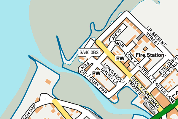 SA46 0BS map - OS OpenMap – Local (Ordnance Survey)