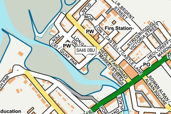 SA46 0BU map - OS OpenMap – Local (Ordnance Survey)