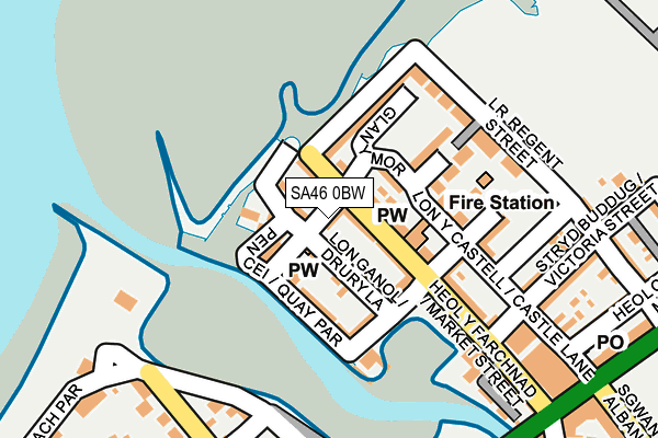SA46 0BW map - OS OpenMap – Local (Ordnance Survey)