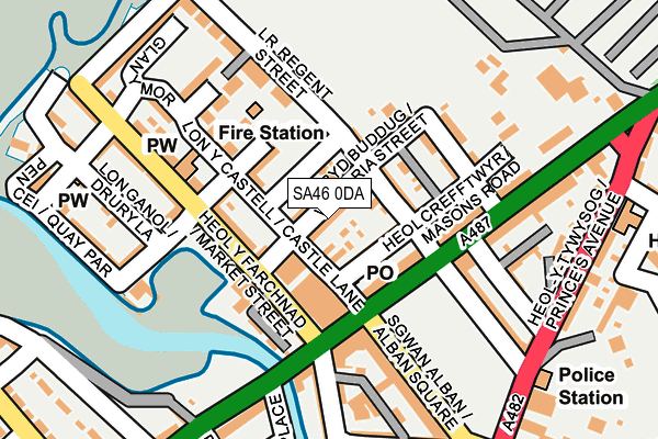 SA46 0DA map - OS OpenMap – Local (Ordnance Survey)