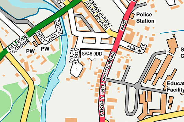 SA46 0DD map - OS OpenMap – Local (Ordnance Survey)