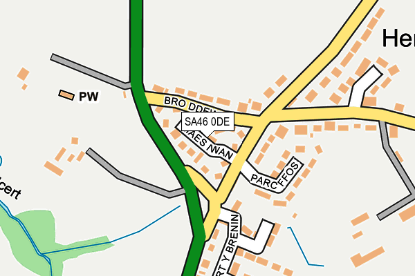 SA46 0DE map - OS OpenMap – Local (Ordnance Survey)