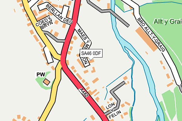 SA46 0DF map - OS OpenMap – Local (Ordnance Survey)