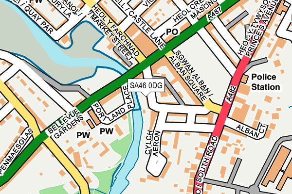 SA46 0DG map - OS OpenMap – Local (Ordnance Survey)