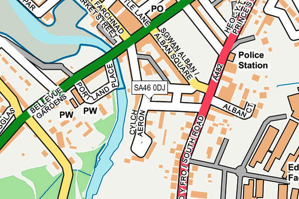 SA46 0DJ map - OS OpenMap – Local (Ordnance Survey)