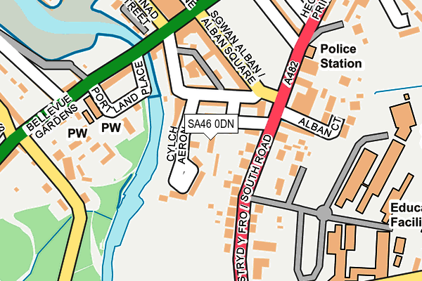 SA46 0DN map - OS OpenMap – Local (Ordnance Survey)
