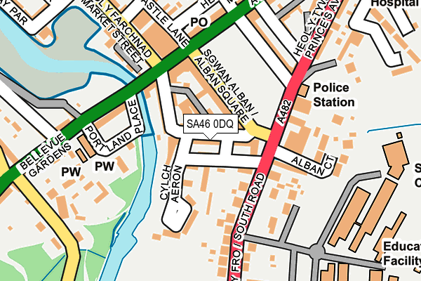 SA46 0DQ map - OS OpenMap – Local (Ordnance Survey)