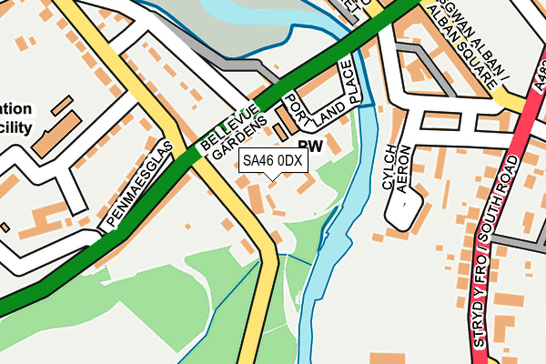 SA46 0DX map - OS OpenMap – Local (Ordnance Survey)