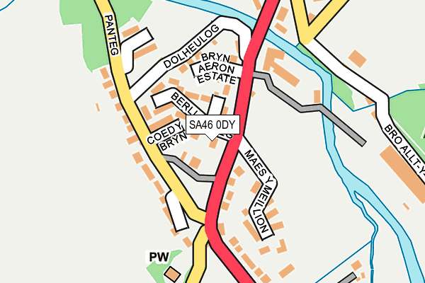 SA46 0DY map - OS OpenMap – Local (Ordnance Survey)