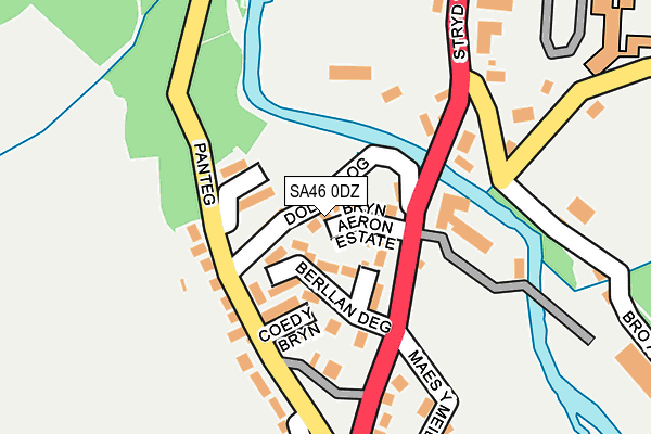 SA46 0DZ map - OS OpenMap – Local (Ordnance Survey)