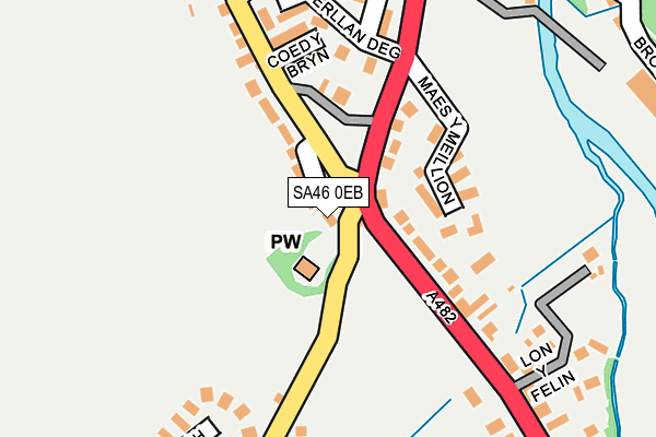 SA46 0EB map - OS OpenMap – Local (Ordnance Survey)