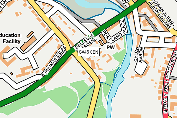 SA46 0EN map - OS OpenMap – Local (Ordnance Survey)